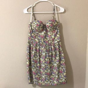 floral bustier dress